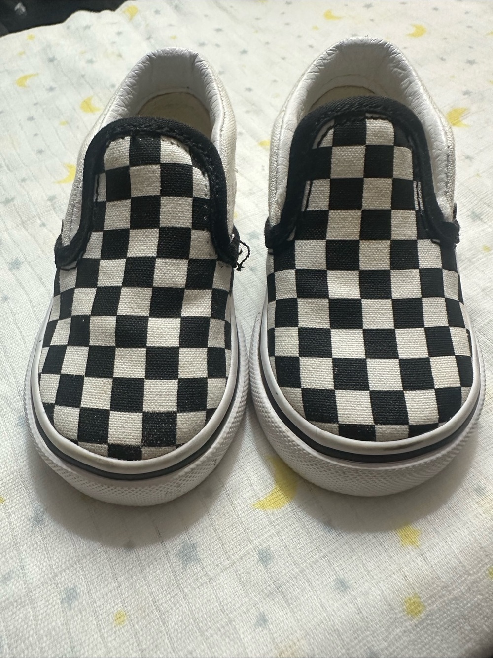 Vans Kids Black and White Checkerboard Slip-On Sneakers